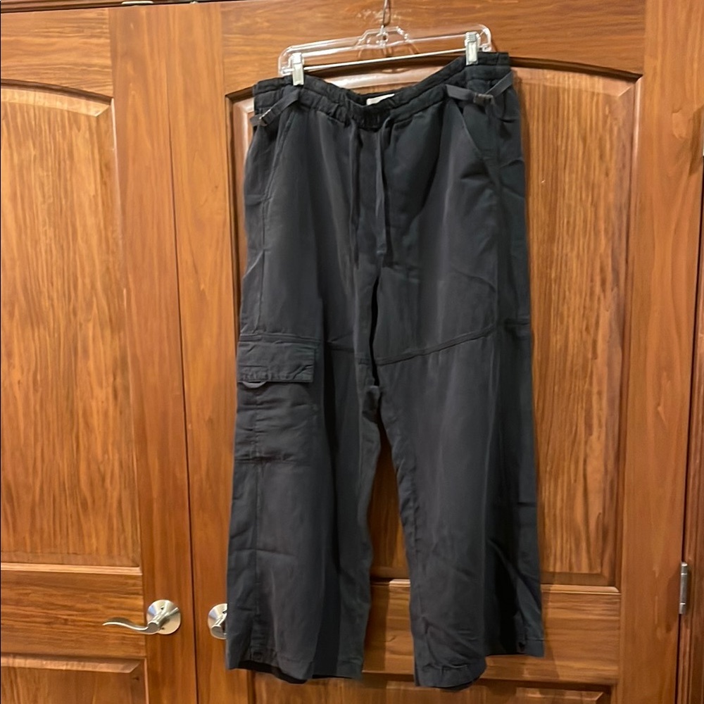 NWT’s Anthropologie Pilcro Cargo Baggy Black Linen Convertible Pants Size XL - Picture 3 of 15